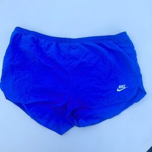 Vintage Nike Retro Running Shorts Blue Track Gym L 80s